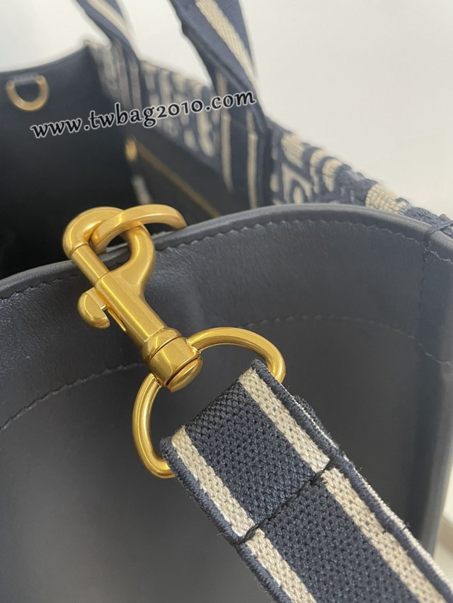 Dior专柜新款迪奥高仿原单蓝色老花中号Tote托特包购物包 djfk1685